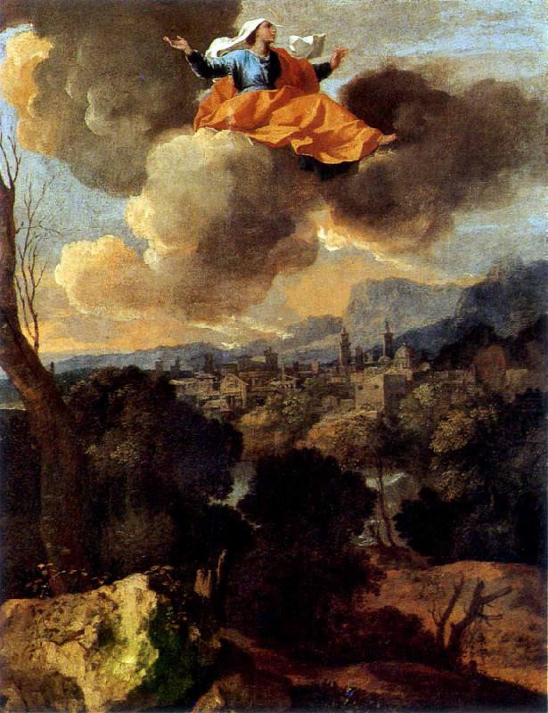 Nicolas Poussin La Translation miraculeuse de sainte Rita de Cascia ou La Vierge protegeant Spolete china oil painting image